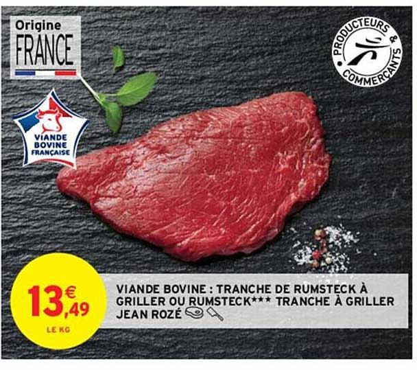 viande bovine : tranche de rumsteck à griller jean rozé