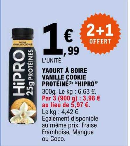 Yaourt à Boire Vanille Cookie Protéine "hipro"