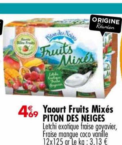 yaourt fruits mixés piton des neiges