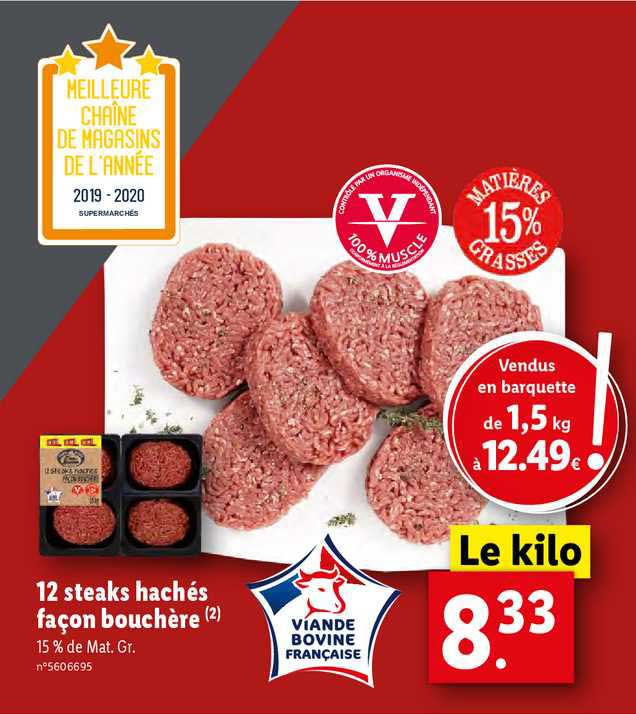 12 steaks hachés façon bouchère