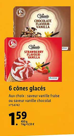 6 Cônes Glacés Gelatelli