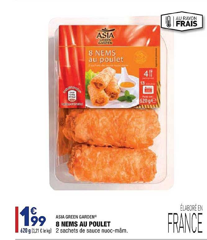 8 nems au poulet asia green garden