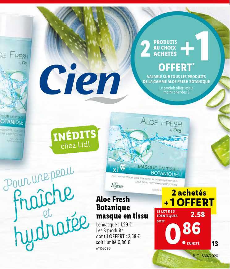 aleo fresh botanique masque en tissu