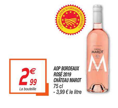 aop bordeaux rosé 2019 château marot