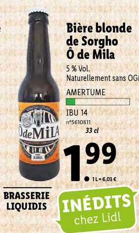Bière Blonde De Sorgho ô De Mila