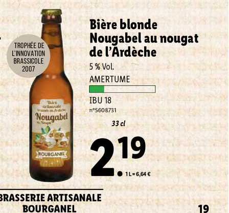 bière blonde nougabel au nougat de l'ardèche