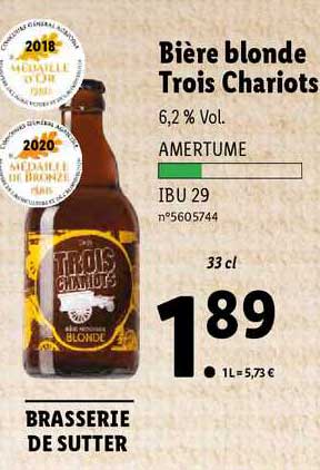 bière blonde trois chariots