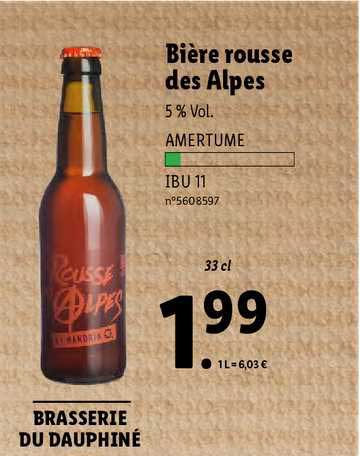 Bière Rousse Des Alpes