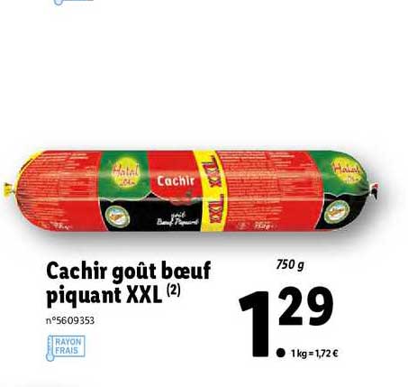 cachir goût bœuf piquant xxl