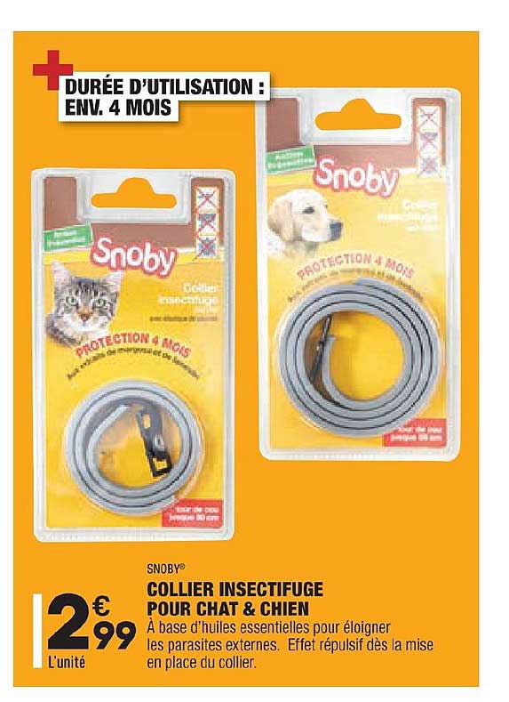 collier insectifuge pour chat & chien snoby