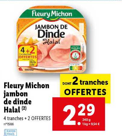 Jambon De Dinde Halal Fleury Michon