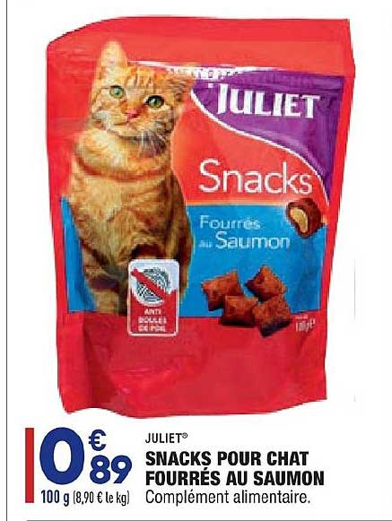 Juliet Snacks Pour Chat Fourrés Au Saumon