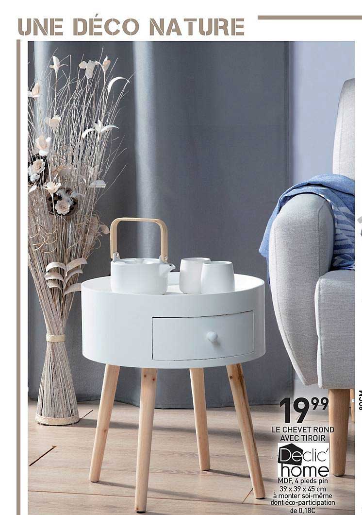 le chevet rond avec tiroir declic home