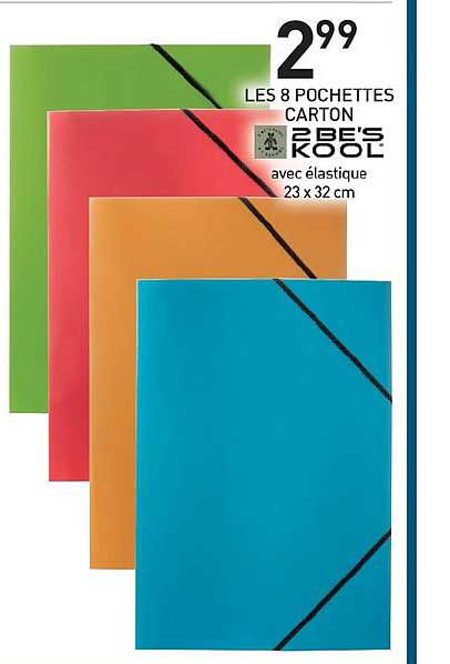 les 8 pochettes carton 2be's kool