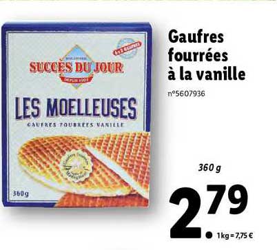 les moelleuses succès du jour gaufres fourrées à la vanille