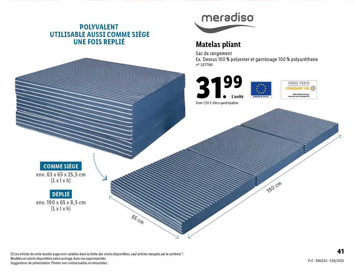 matelas pliant meradiso