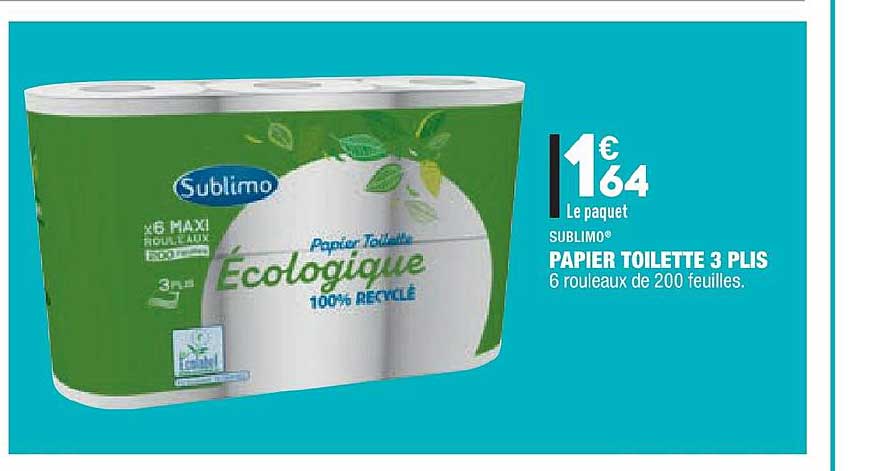 papier toilette 3 plis sublimo