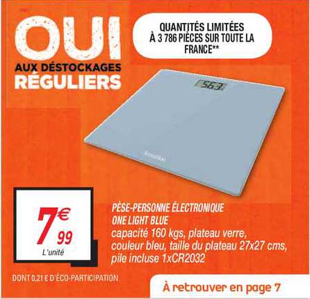 pèse personne électronique one light blue