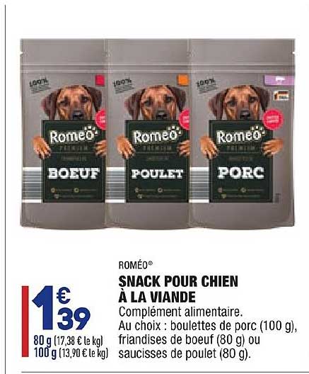 roméo snack pour chien à la viande