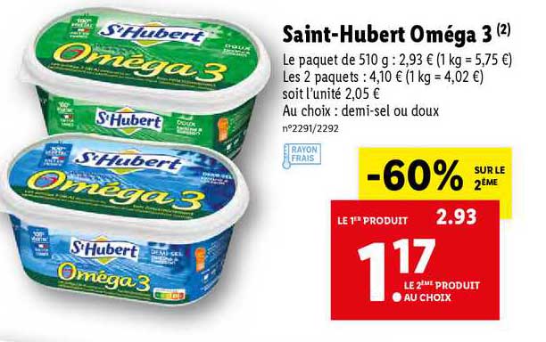 saint hubert oméga 3 -60% sur le 2ème