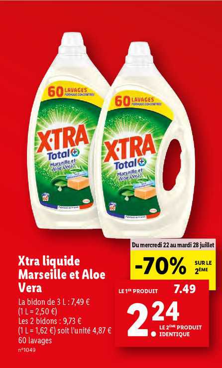Xtra Liquide Marseille Et Aloe Vera -70% Sur Le 2ème