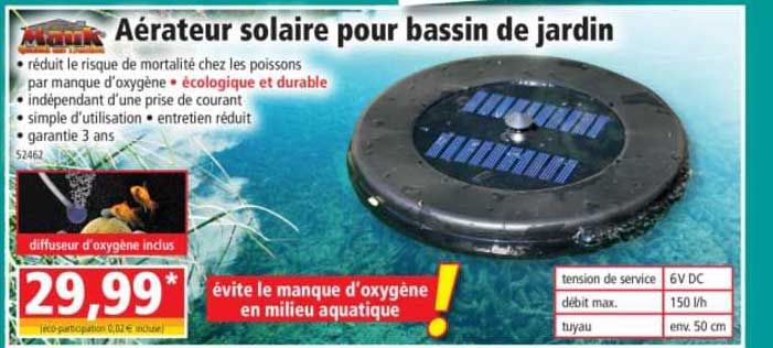 aérateur solaire pour bassin de jardin mauk