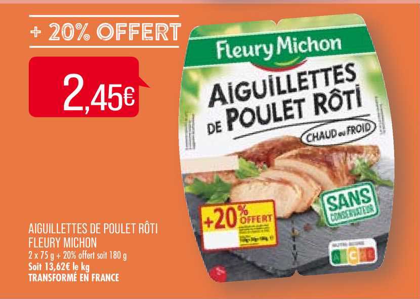 aiguillettes de poulet rôti fleury michon