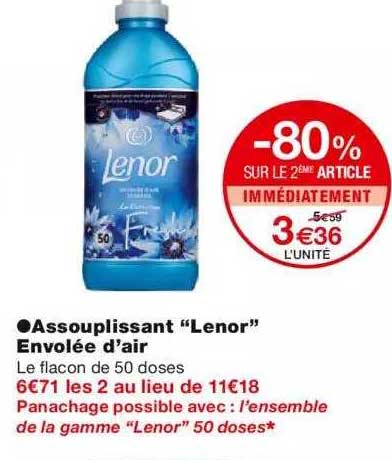 Assouplissant "lenor" Envolée D'air -80% Sur Le 2ème Article Immédiatement