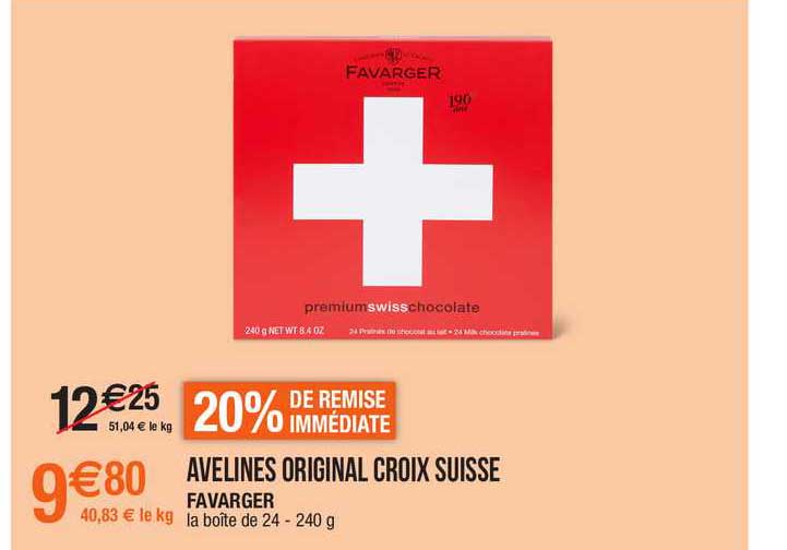 avelines original croix suisse favarger