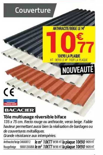 bacacier tôle multiusage réversible biface