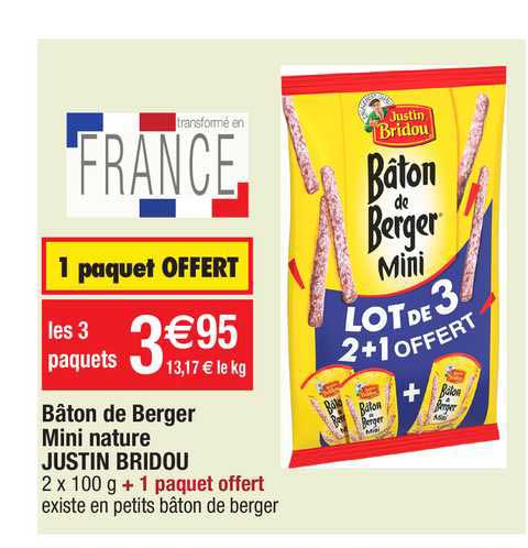 bâton de berger mini nature justin bridou