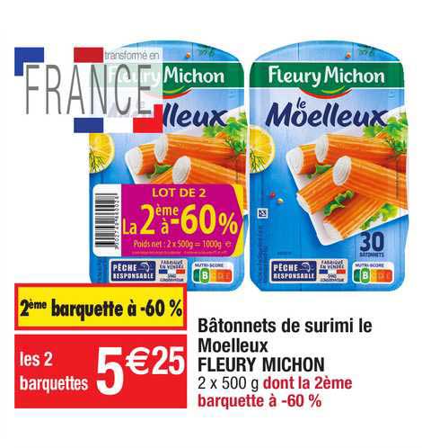 bâtonnets de surimi le moelleux fleury michon