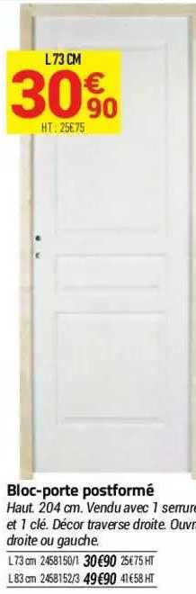 bloc-porte postformé
