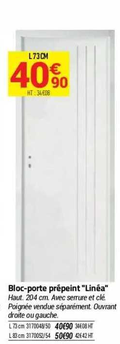 bloc-porte prépeint "linéa"