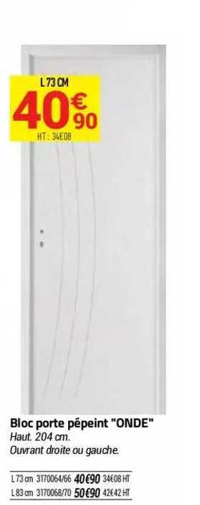 bloc porte prépeint "onde"