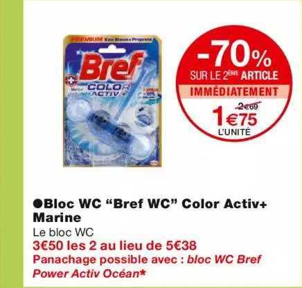 bloc wc "bref wc" color activ+ marine -70% sur le 2ème article immédiatement
