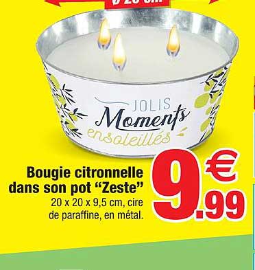 bougie citronnelle dans son pot "zeste"