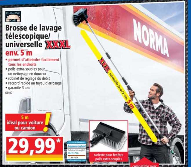 brosse de lavage télescopique universelle xxxl