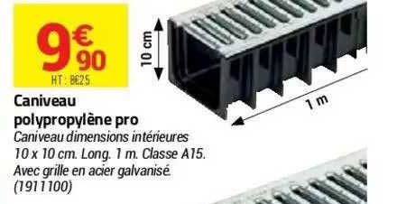 Caniveau Polypropylène Pro