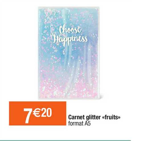 carnet glitter «fruits»