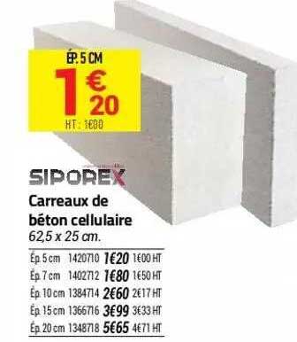 carreaux de béton cellulaire siporex