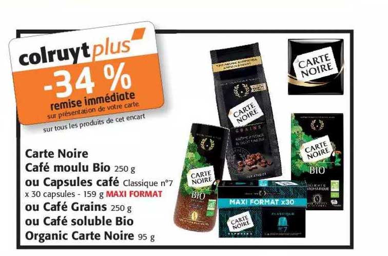 Carte Noire Café Moulu Bio Ou Capsules Café Ou Café Grains Ou Café Soluble Bio Organic Carte Noire