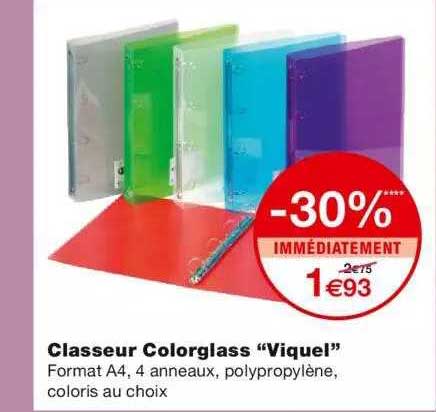classeur colorglass "viquel" -30% immédiatement