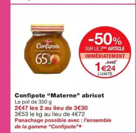Confipote "materne" Abricot -50% Sur Le 2ème Article Immédiatement