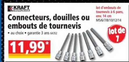 connecteurs, douilles ou embouts de tournevis kraft wezenberg