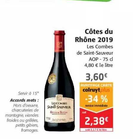 côtes du rhône 2019 les combes de saint-saveur
