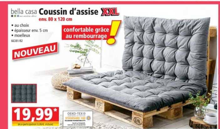 coussin d'assise xxl bella casa