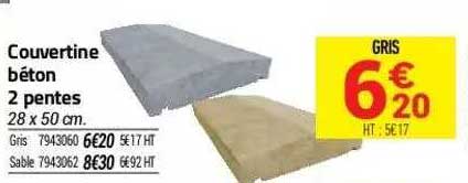 couvertine béton 2 pentes