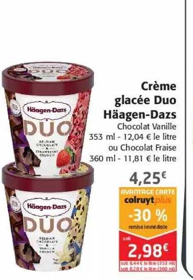 crème glacée duo häagen-dazs