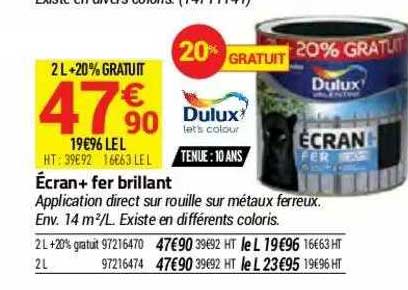 écran + fer brillant dulux
